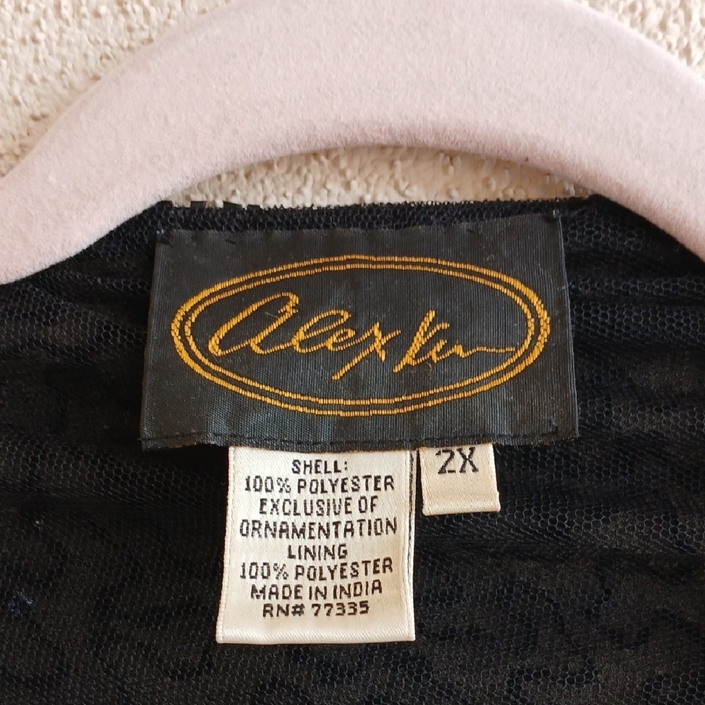 Alex Kim VtG Evenings Black Textured Open-Front Cardigan - Picture 3 of 4